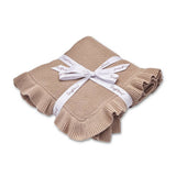 Hazelnut Ruffle Knit Organic Baby Blanket