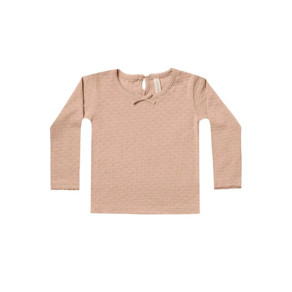 Pointelle Long Sleeve Tee | Blush