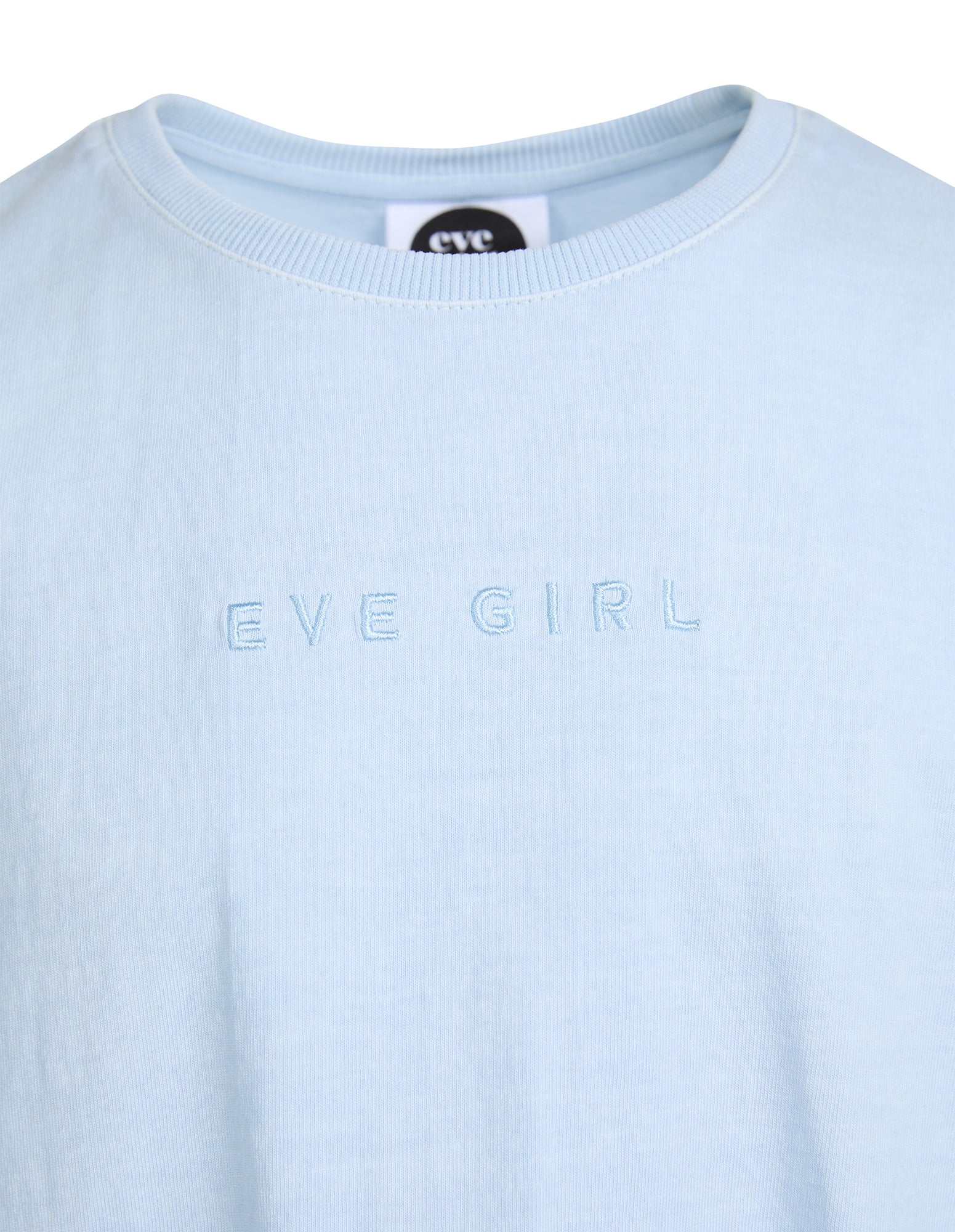 Eve Girl Washed Tee  - LIGHT BLUE