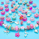 Jewellery Making Kit Charm Bracelet Set: Pink