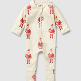 Ho Ho Ho Organic Zipsuit With Feet