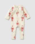 Ho Ho Ho Organic Zipsuit With Feet