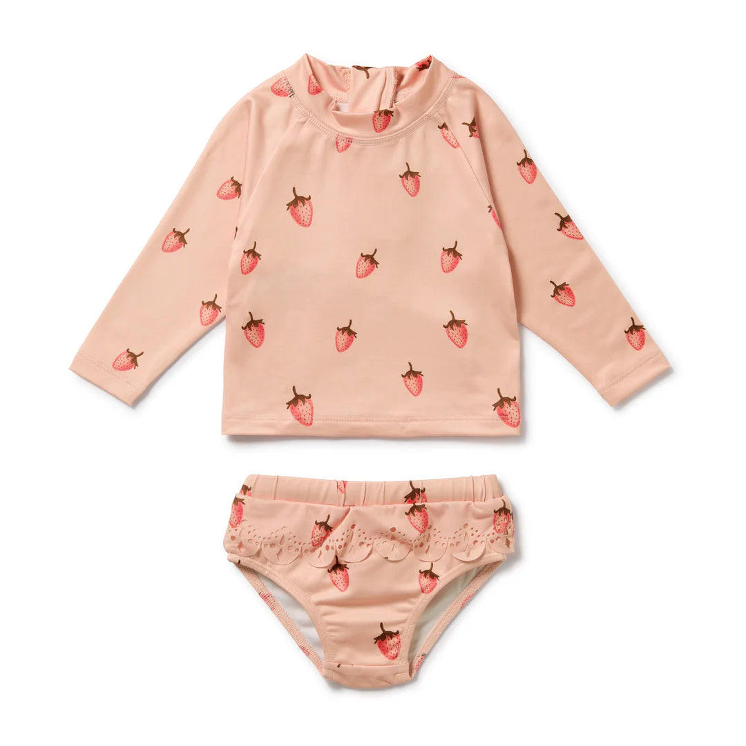 Strawberry Kisses Cutwork Swimset