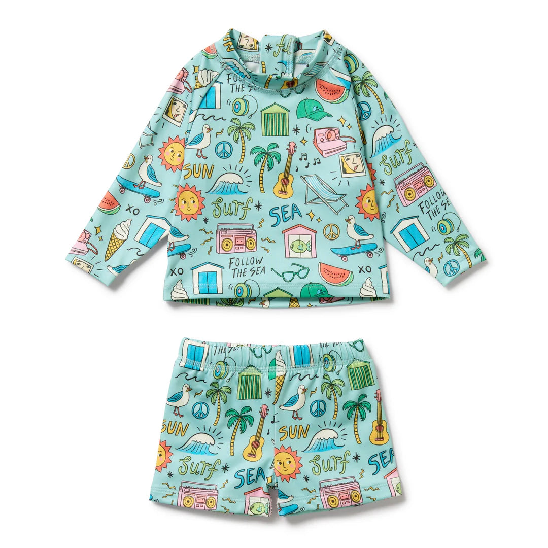 Sun Surf and Sea Rashie Swim Set