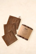 Kiin Wash Cloths 3 Pack - Chocolate