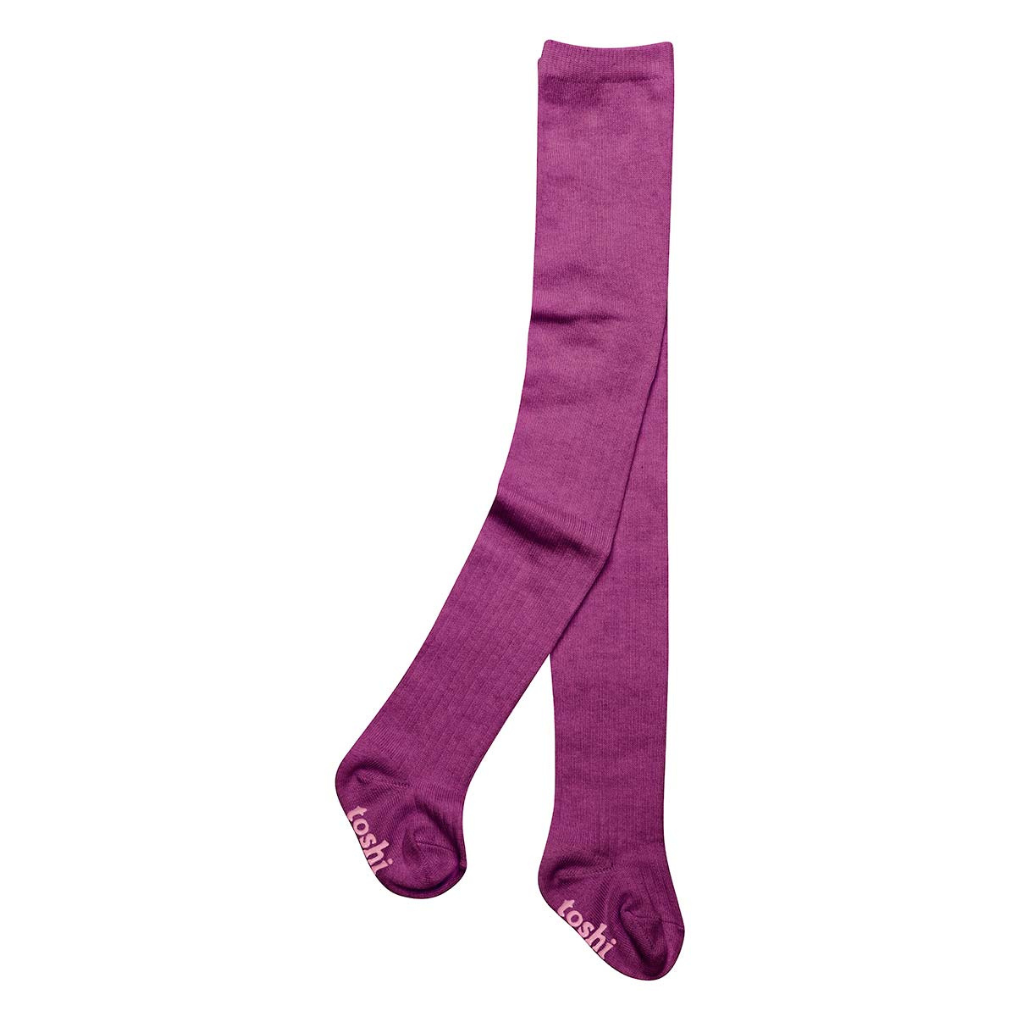 Organic Tights Footed Violet