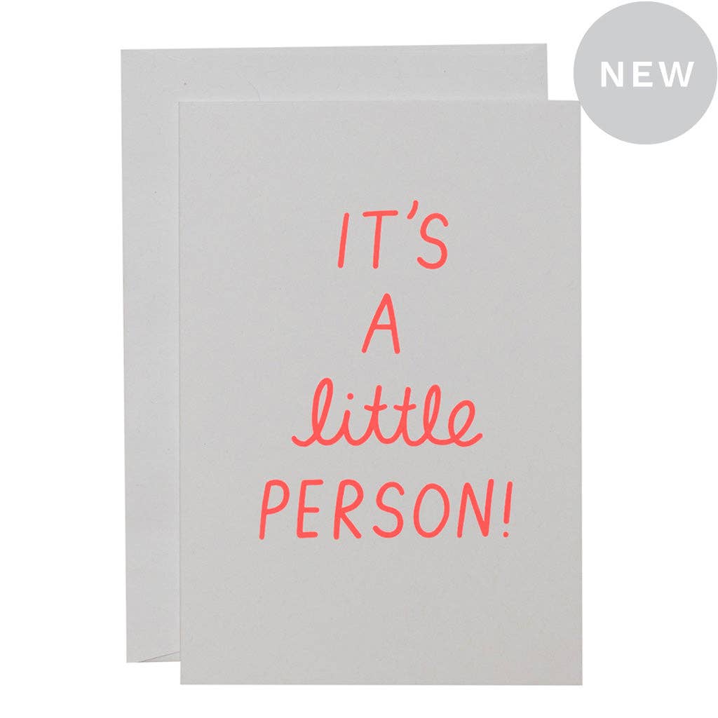 LITTLE PERSON - various colours: Neon coral on white card
