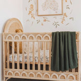 Olive Diamond Knit Organic Baby Blanket