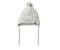 Knitted Mini Cable Bonnet - Grey Melange