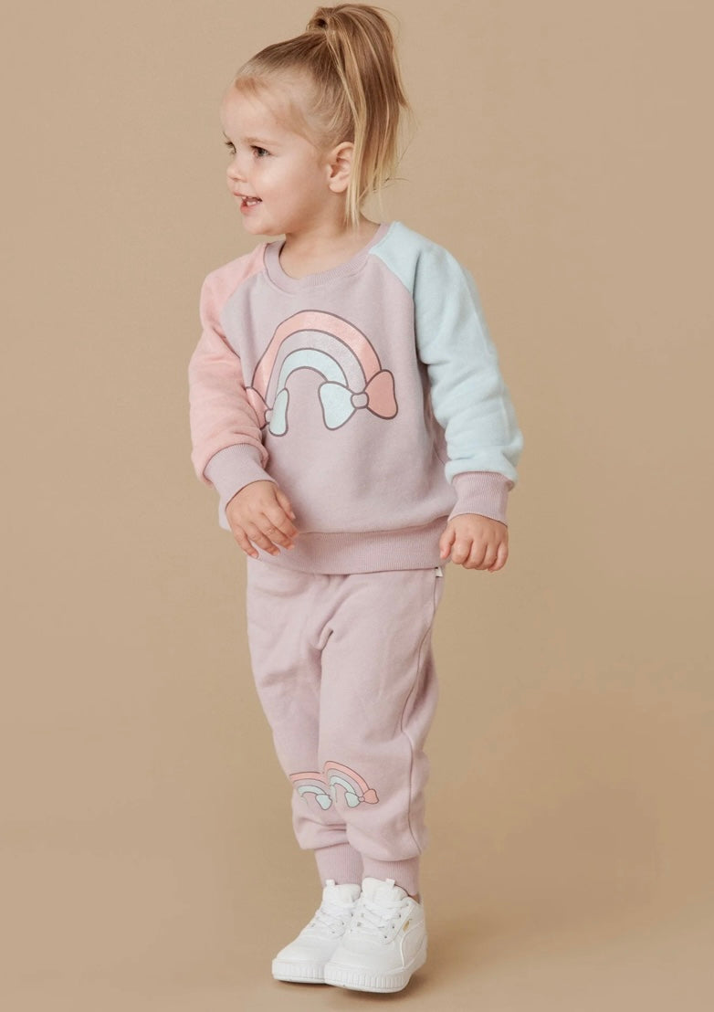 Rainbow Knee Retro Track Pant - Lavender