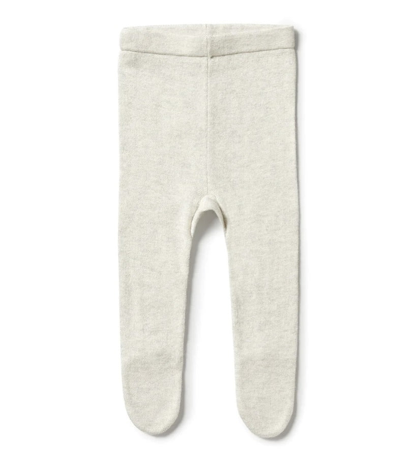Knitted Legging with Feet - Grey Melange