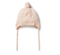 Knitted Mini Cable Bonnet - Blush