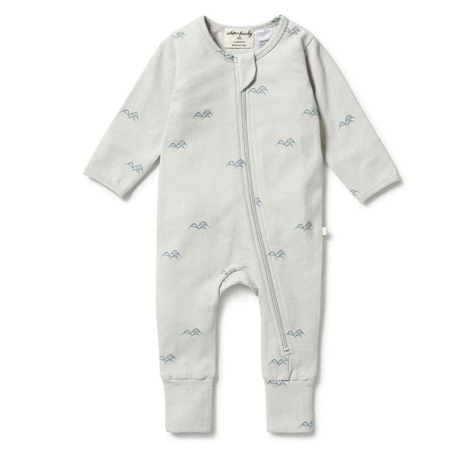 Organic Zipsuit with Feet - Mountain Top