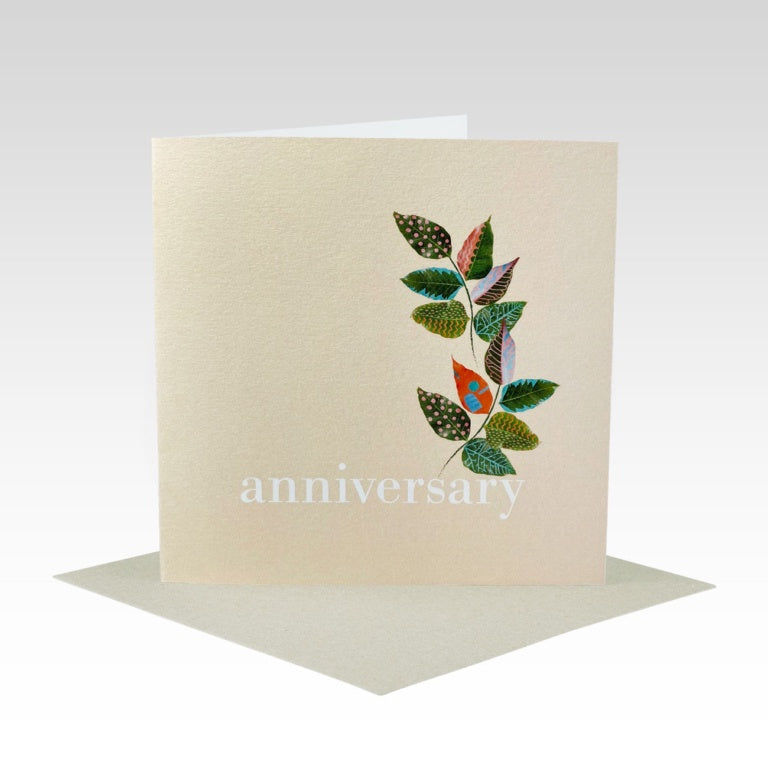 Rhicreative Painted Leaves Anniversary Card