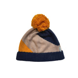 Acorn Kids Stripes Beanie | Stone, Navy and Mustard