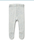 Knitted Legging with Feet - Bluestone Fleck