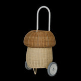 Ollie Ella Rattan Mushroom Luggy - Natural