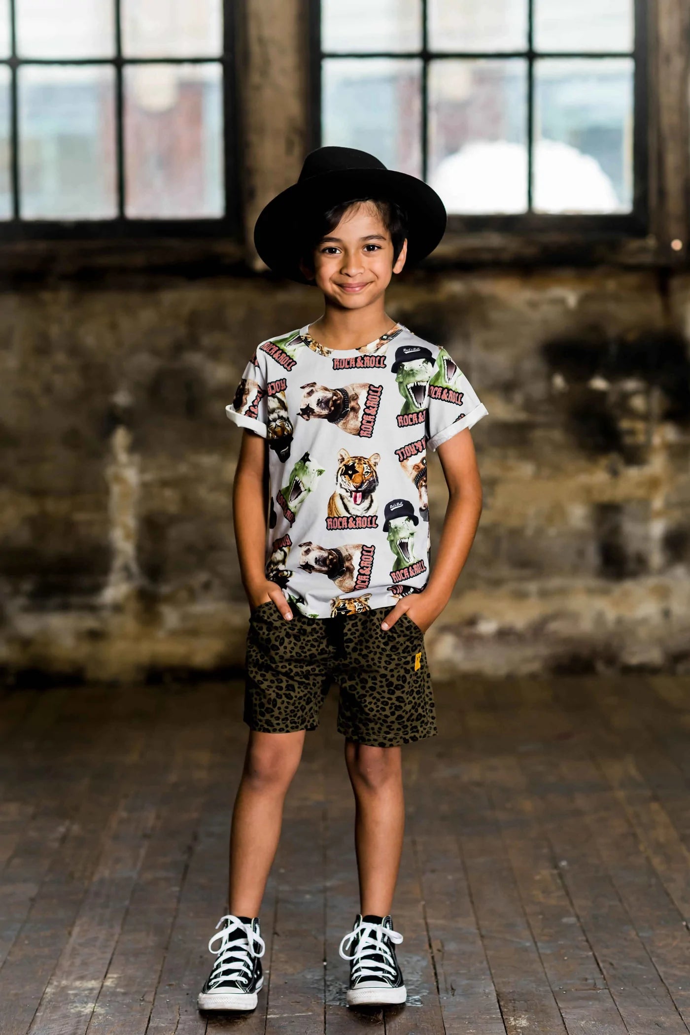 Khaki Leopard Shorts - Khaki