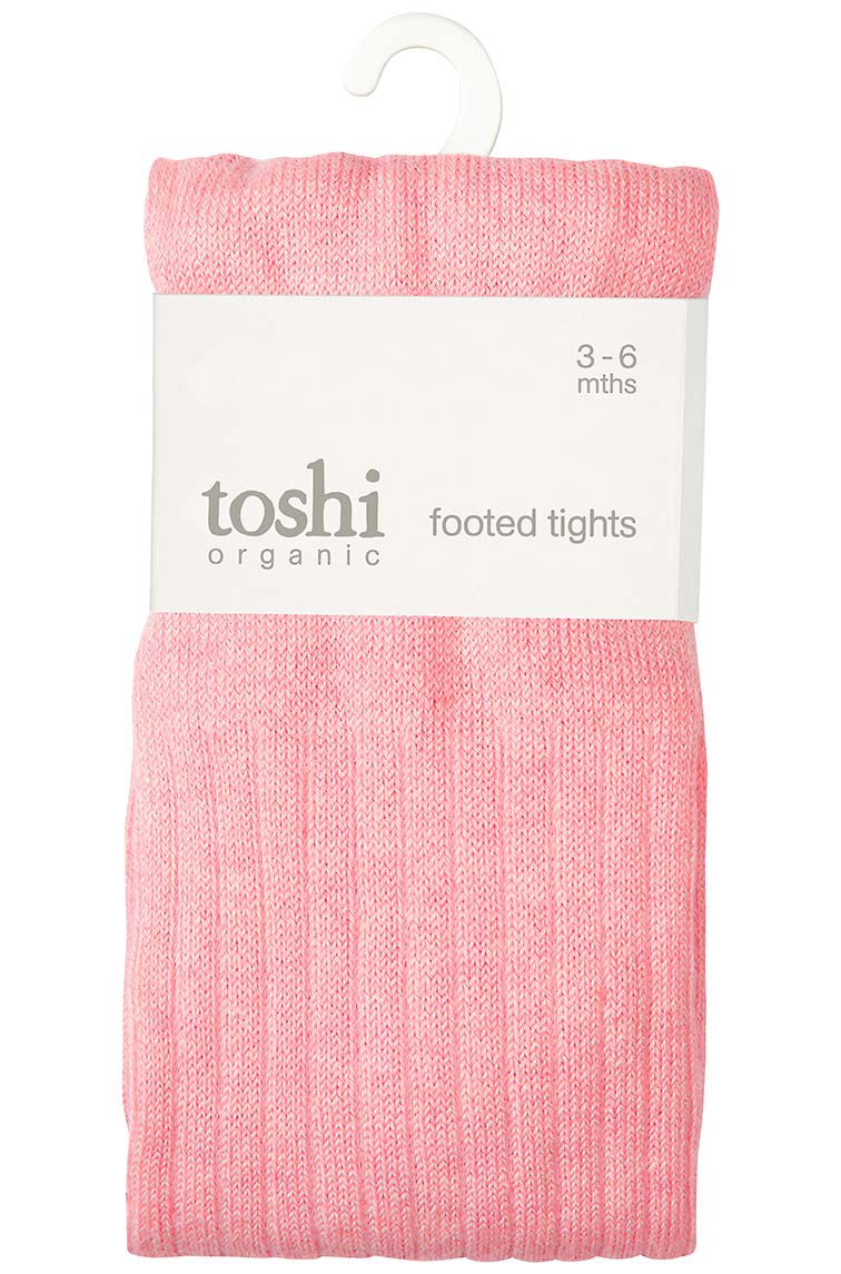 Organic Tights Footed Carmine