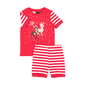 Comet And Cupid SS Pj Set - Red/Cream Stripe