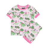 Pink Dino SS PJ Set - Multi