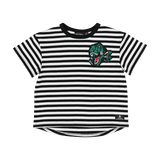 Destroy SS T-Shirt Boxy Fit - Black/Cream Stripe