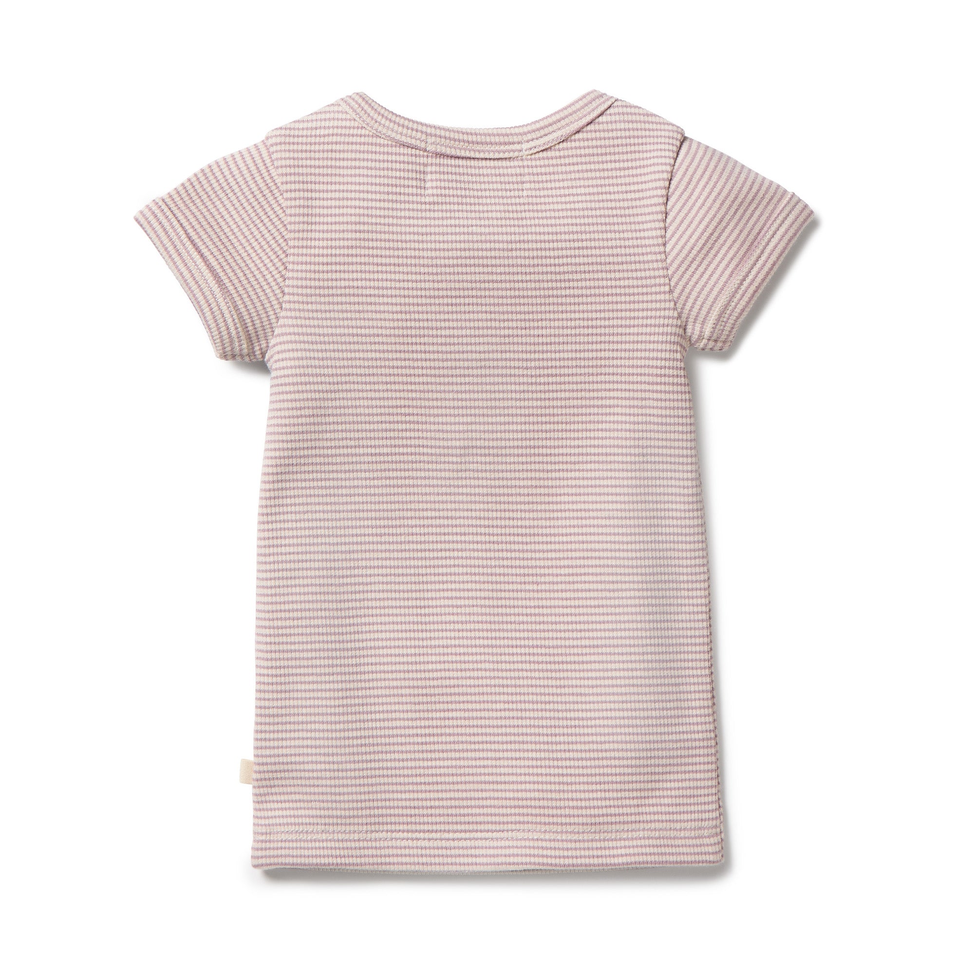 Organic Stripe Rib Henley Tee - Plum