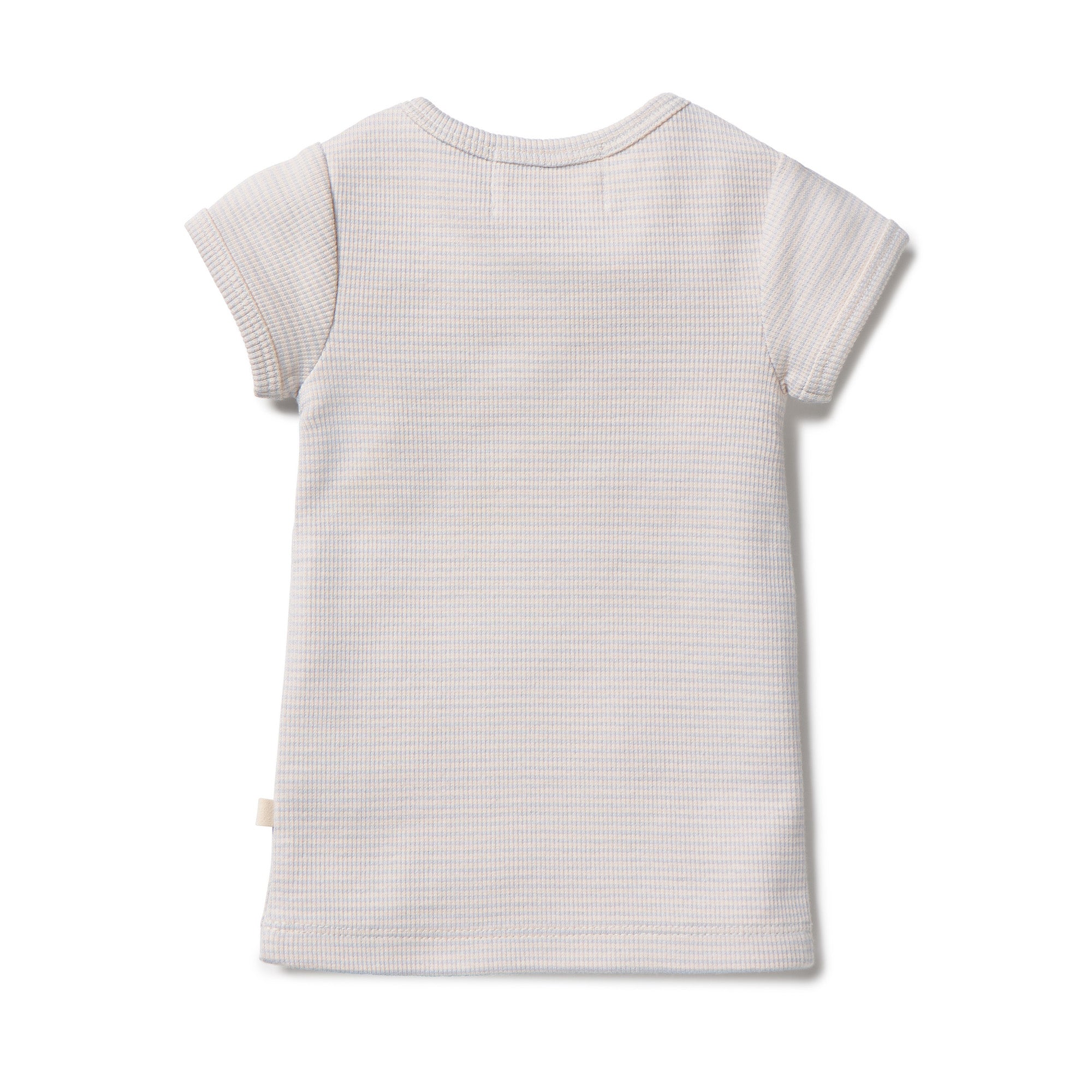 Organic Stripe Rib Henley Tee - Dawn