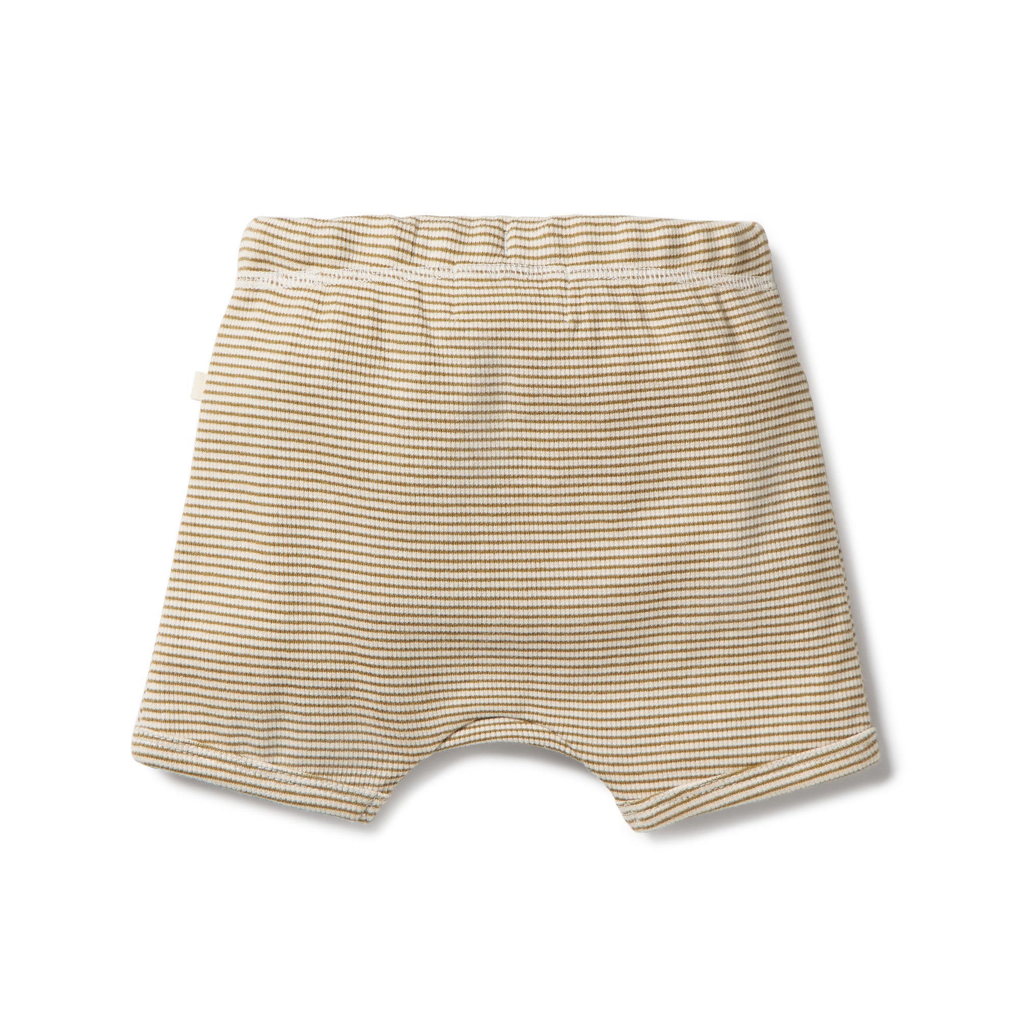 Organic Stripe Rib Tie Front Short - Leaf