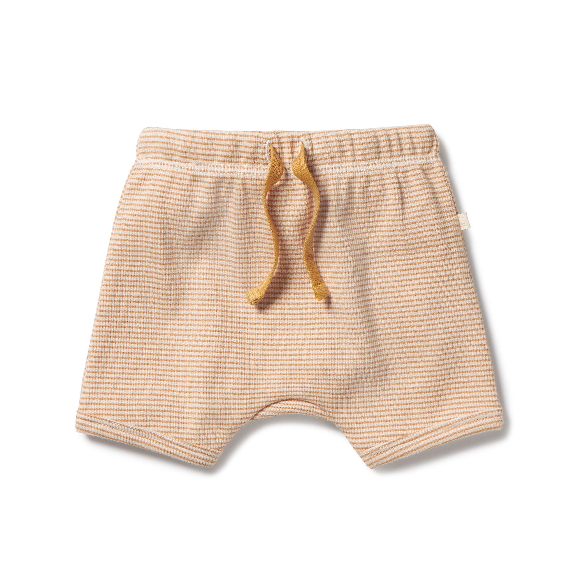 Organic Stripe Rib Tie Front Short - Toffee