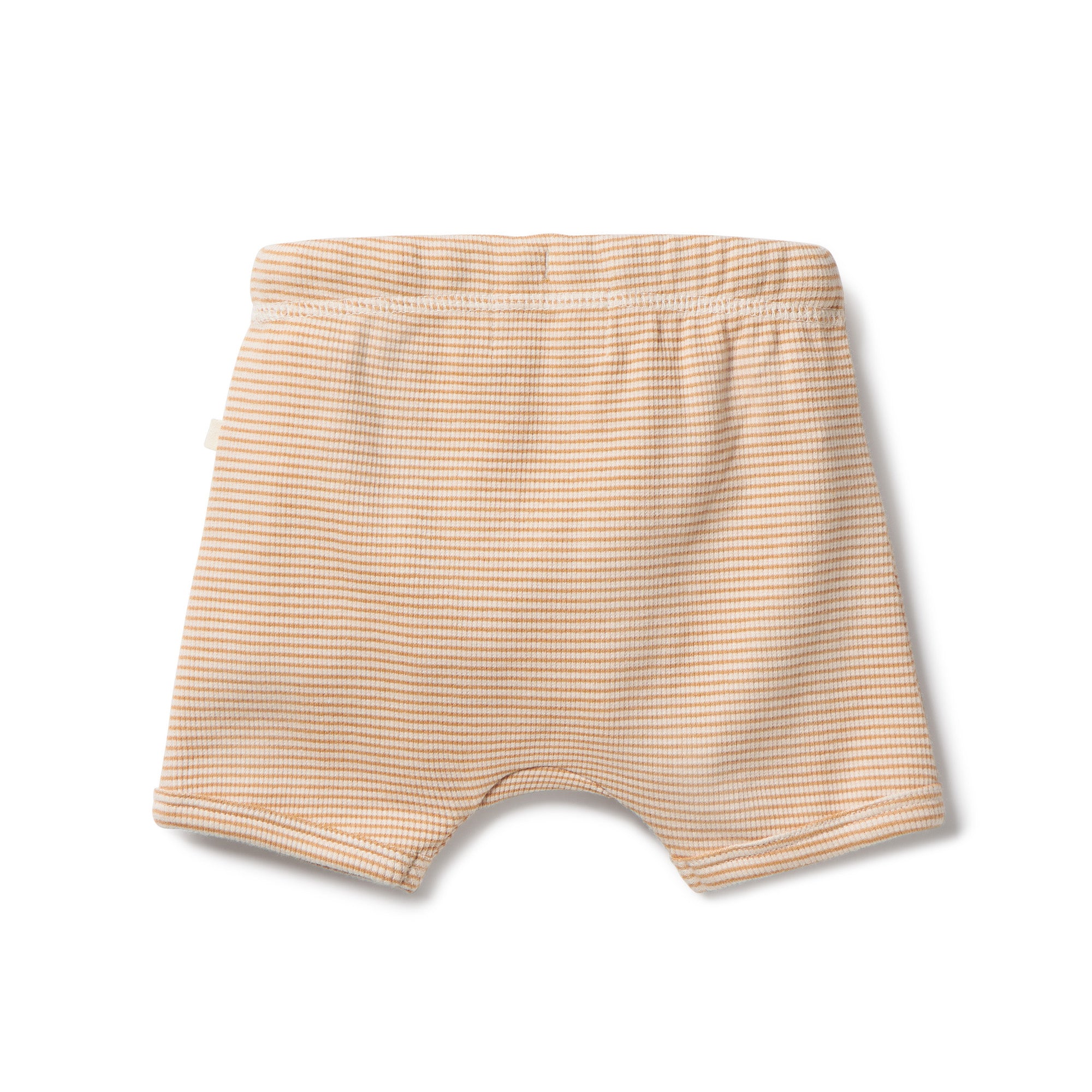 Organic Stripe Rib Tie Front Short - Toffee