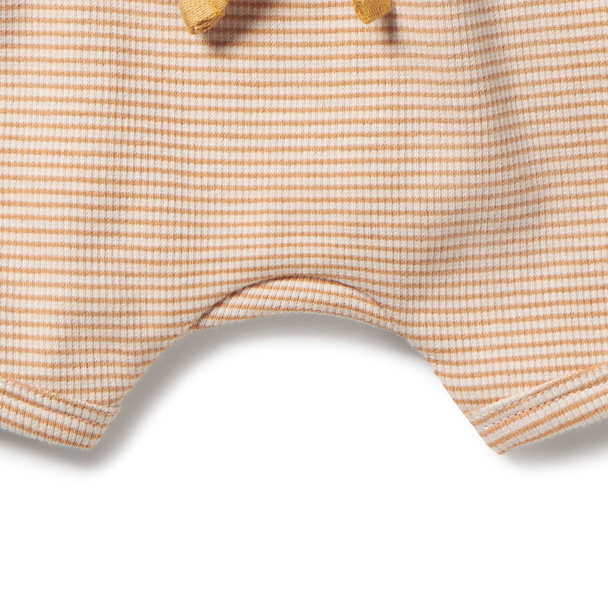Organic Stripe Rib Tie Front Short - Toffee