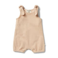 Organic Stripe Rib Tie Playsuit - Toffee