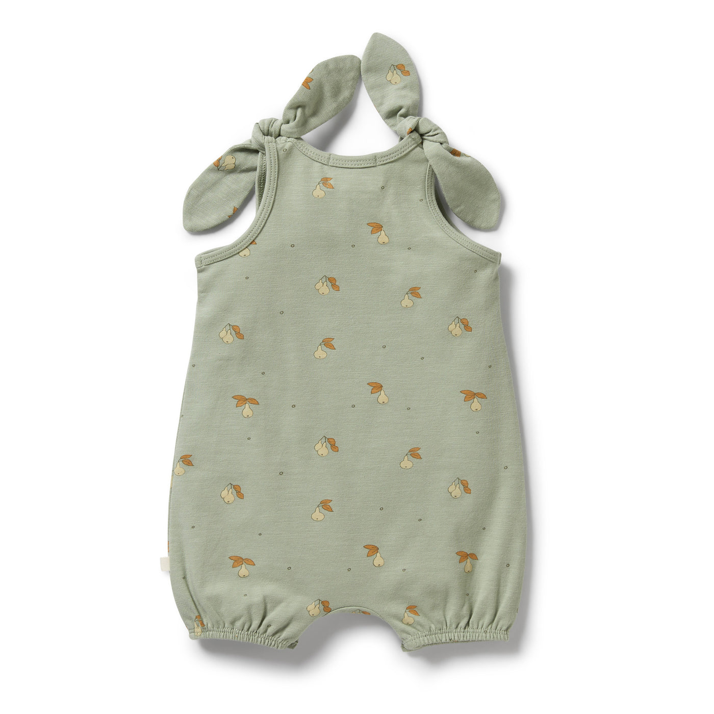 Organic Tie Playsuit - Perfect Pears