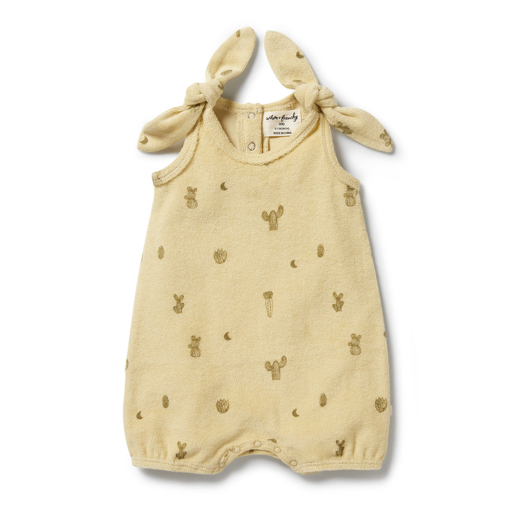Organic Terry Tie Playsuit - Prickle