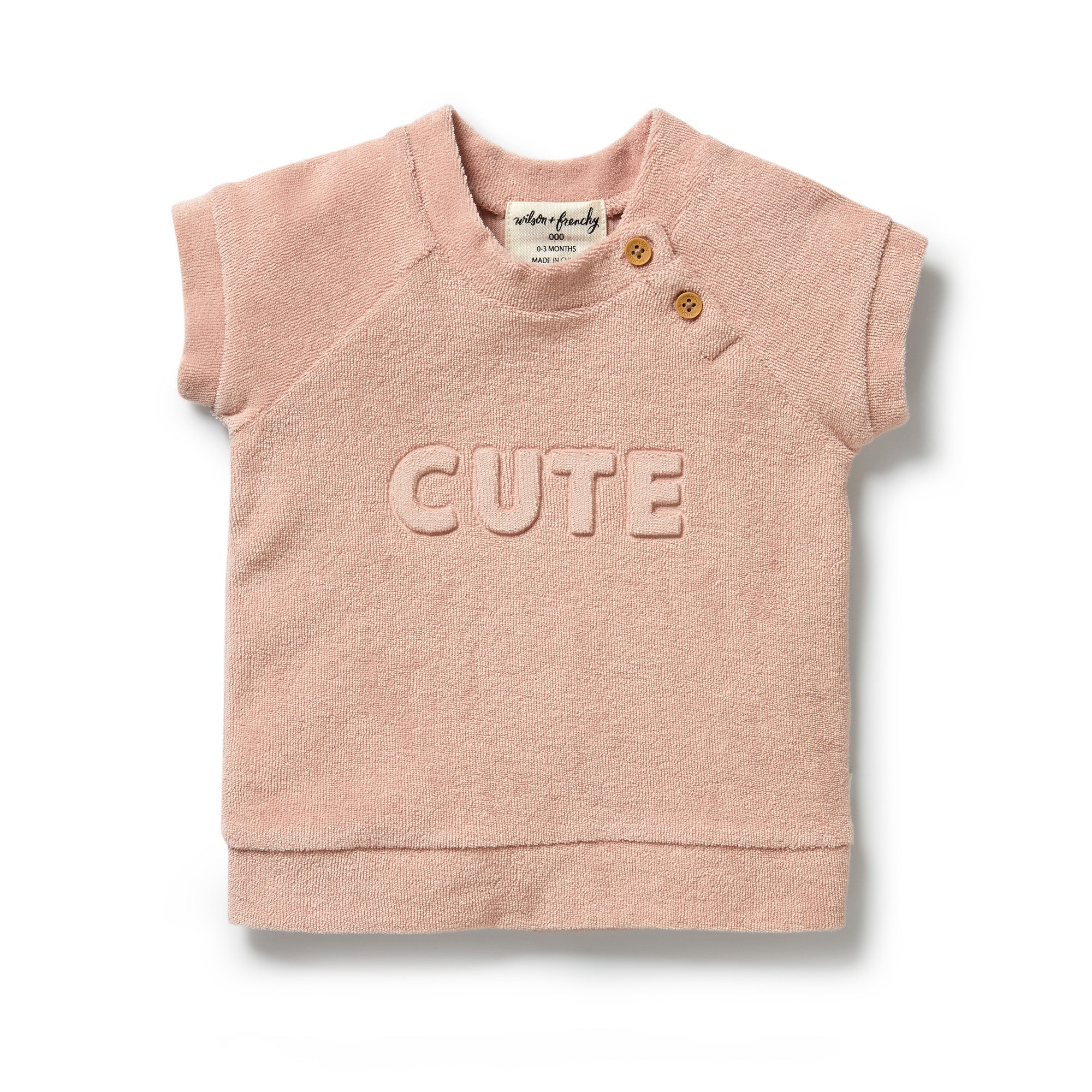 Organic Terry Short Sleeve Sweat - Rose
