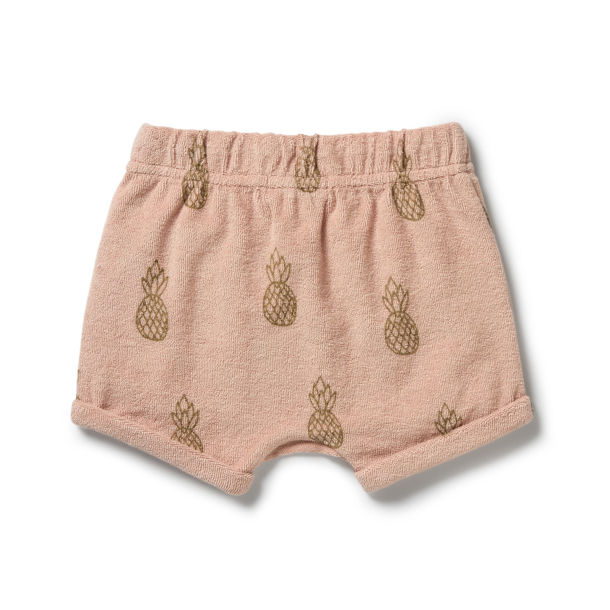Organic Terry Tie Front Short - Pineapple