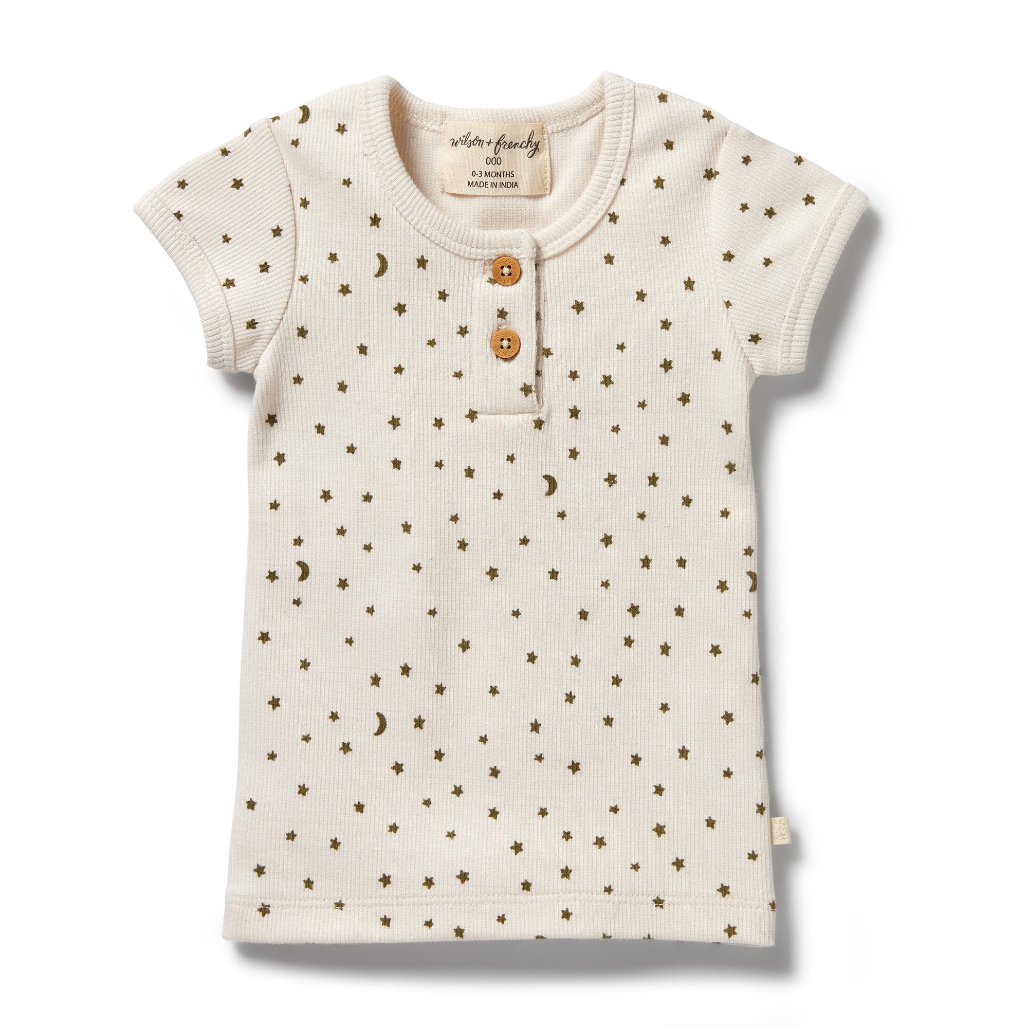 Organic Rib Henley Tee - Chasing the Moon