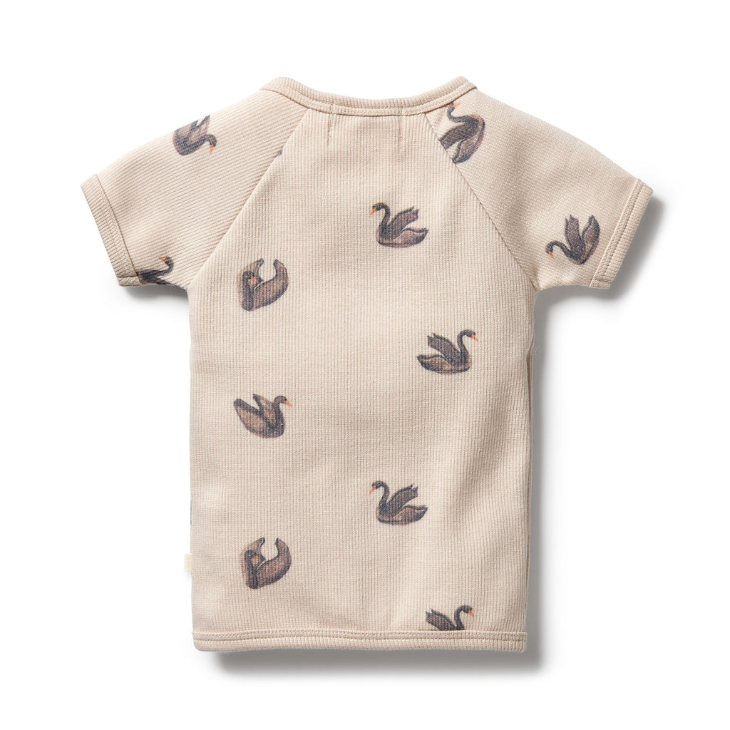 Organic Rib Kimono Top - Little Swan