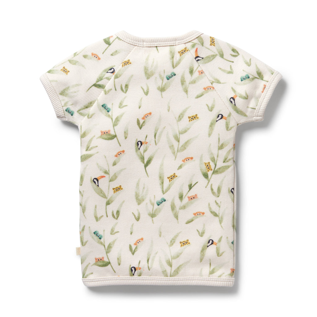 Organic Rib Kimono Top - Peek-a-Boo