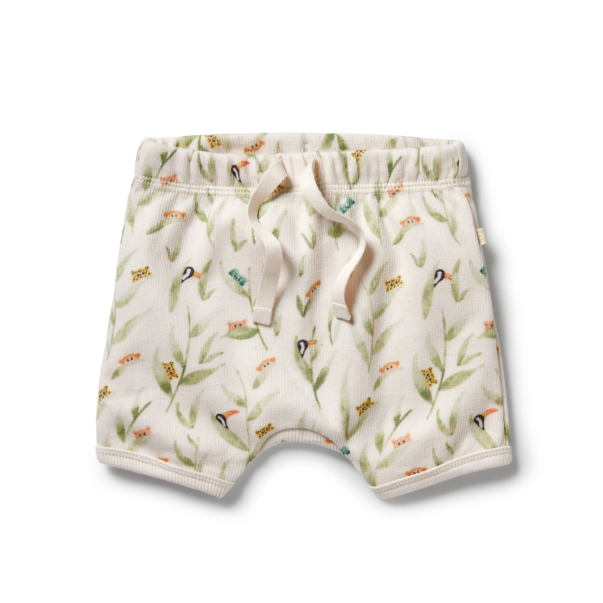 Organic Rib Tie Front Shorts - Peek-a-Boo