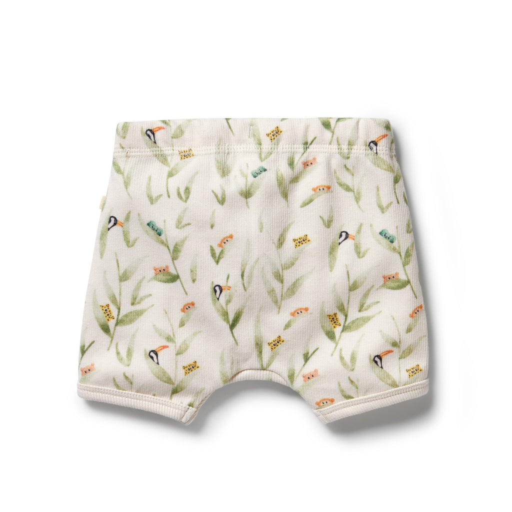 Organic Rib Tie Front Shorts - Peek-a-Boo