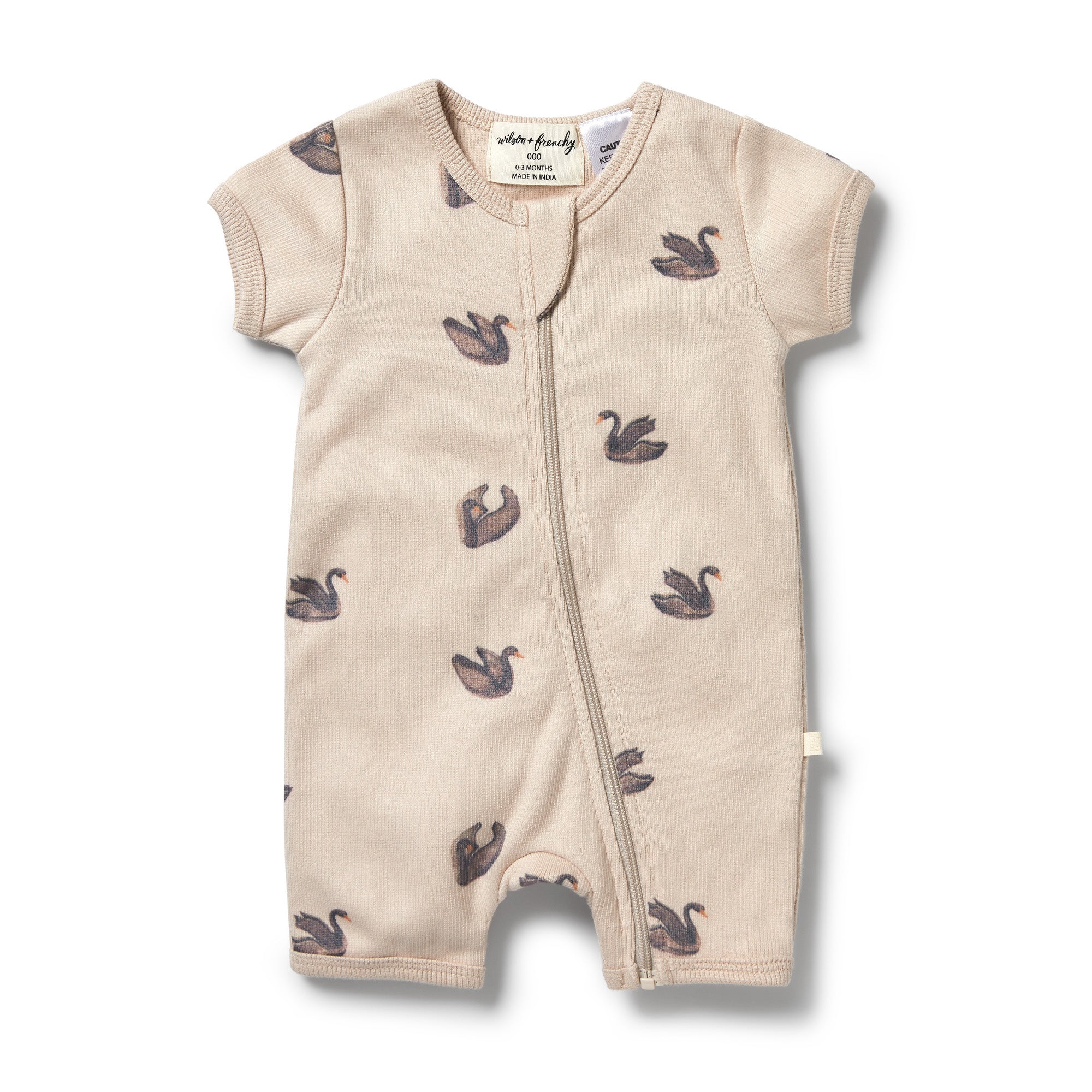 Organic Rib Boyleg Zipsuit - Little Swan
