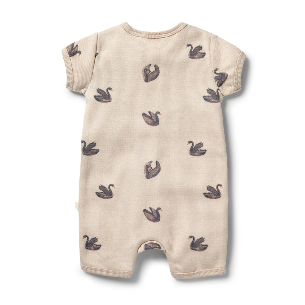 Organic Rib Boyleg Zipsuit - Little Swan