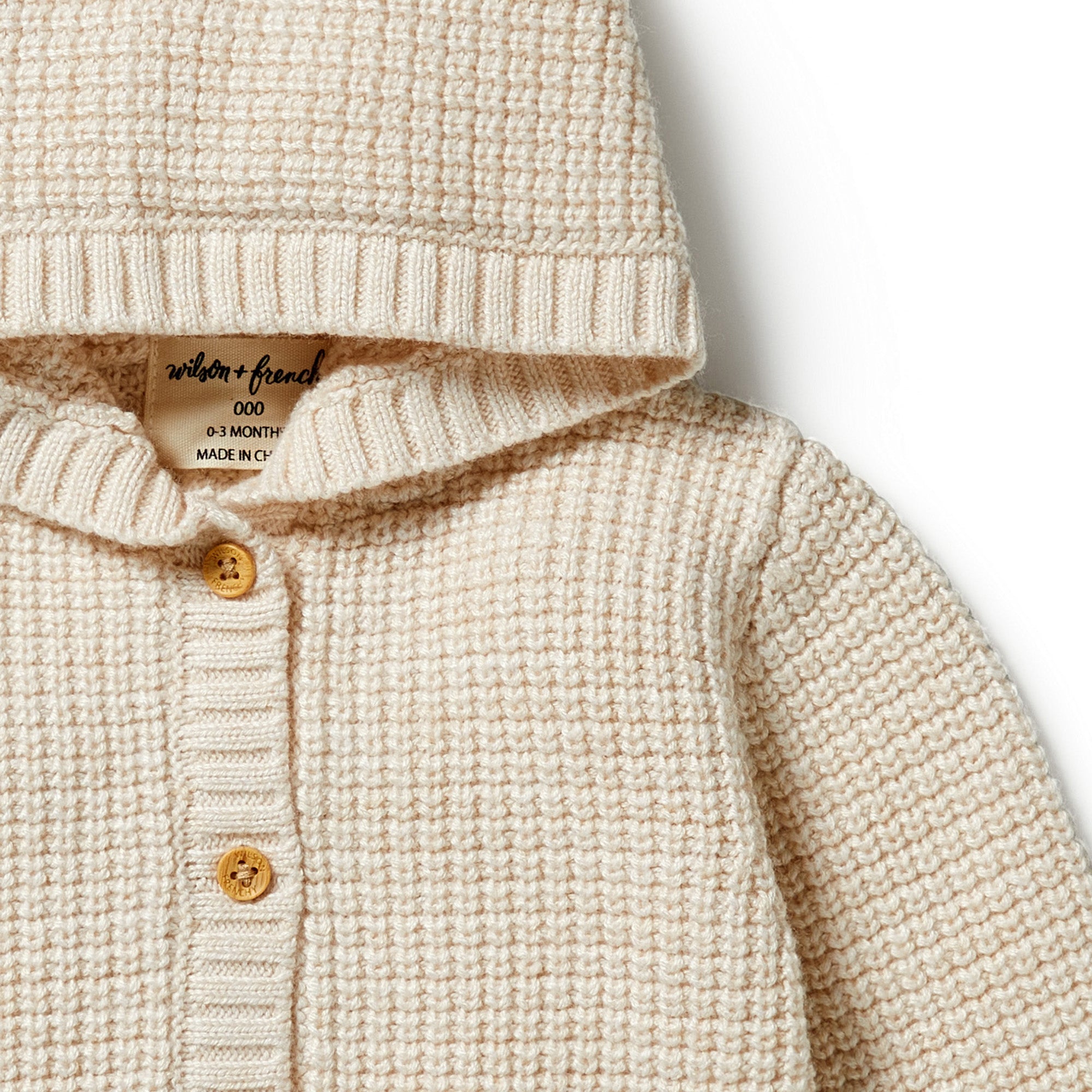 Knitted Button Jacket - Sand Melange