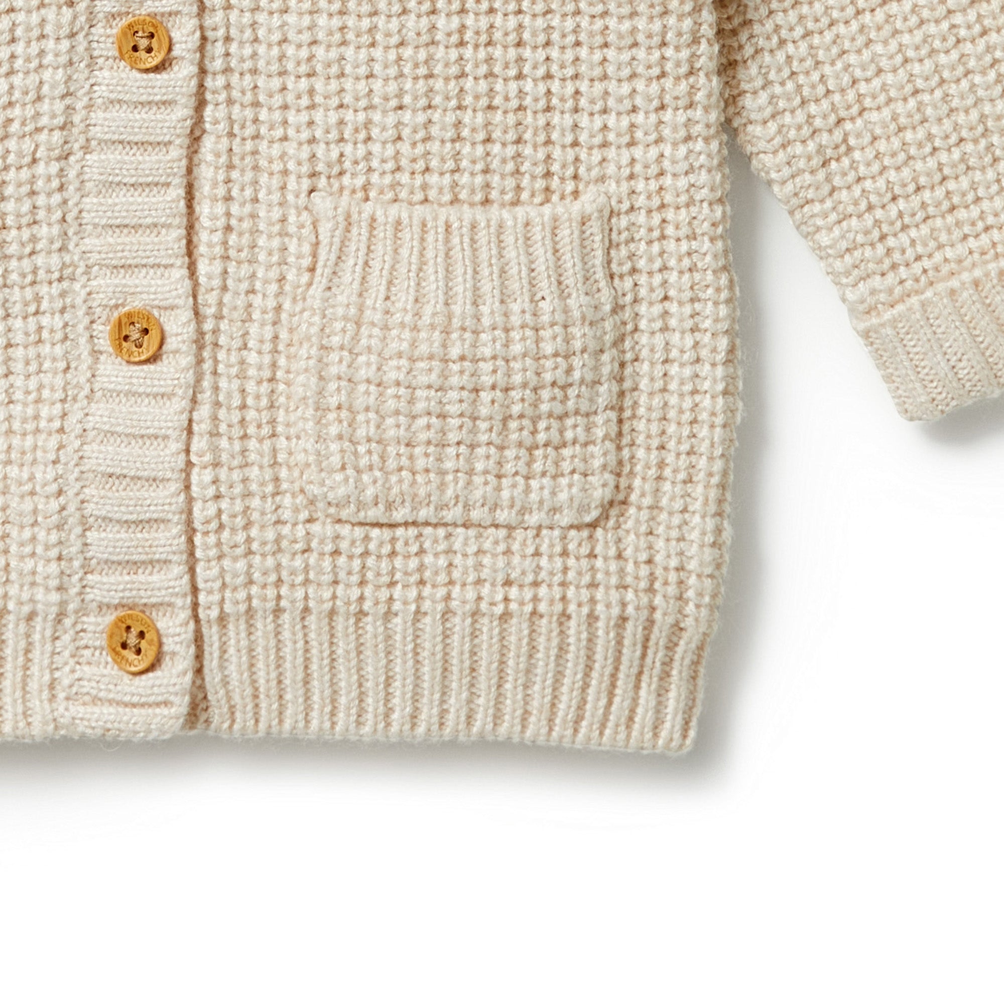 Knitted Button Jacket - Sand Melange
