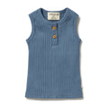 Wilson and Frenchy Organic Rib Singlet | Ocean