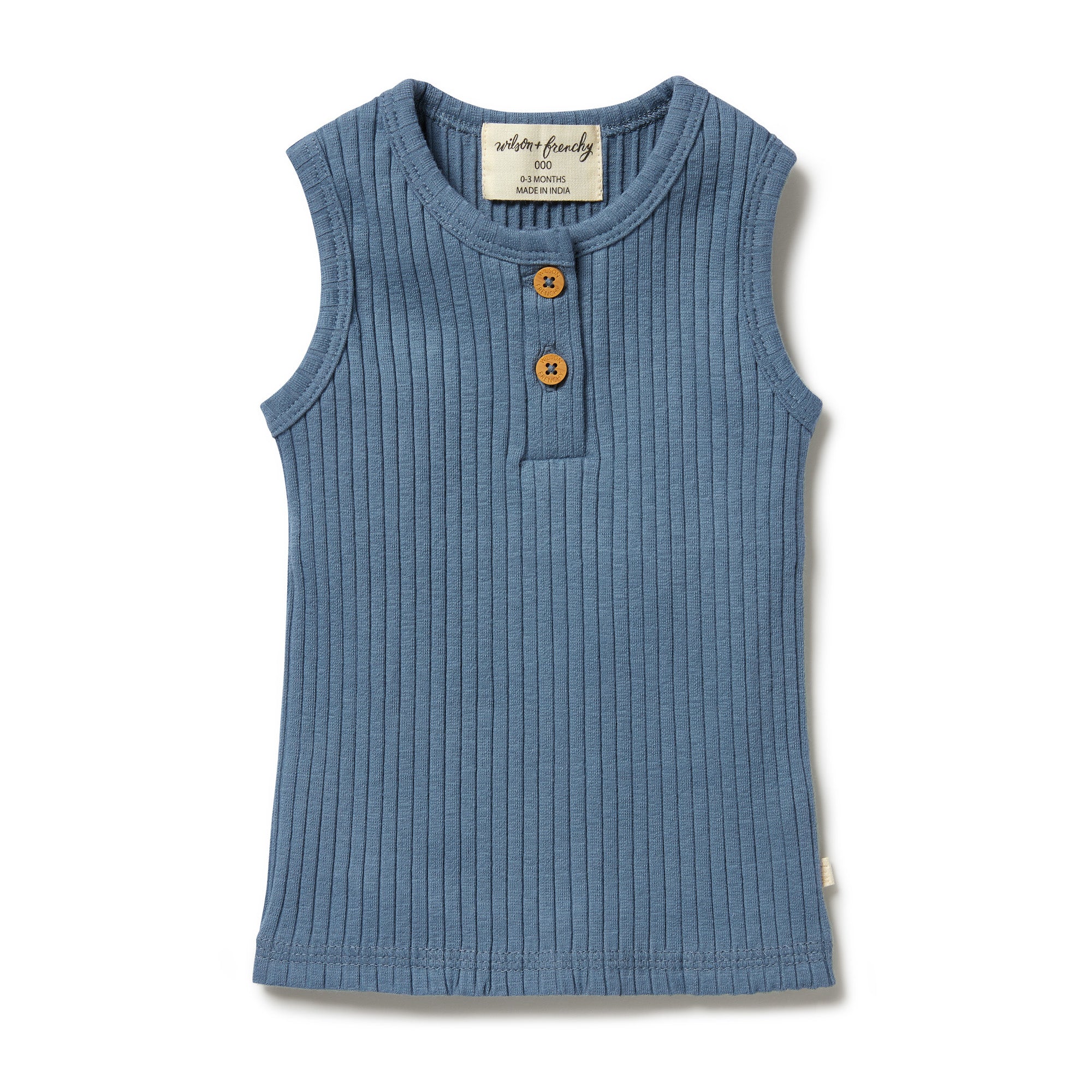 Wilson and Frenchy Organic Rib Singlet | Ocean