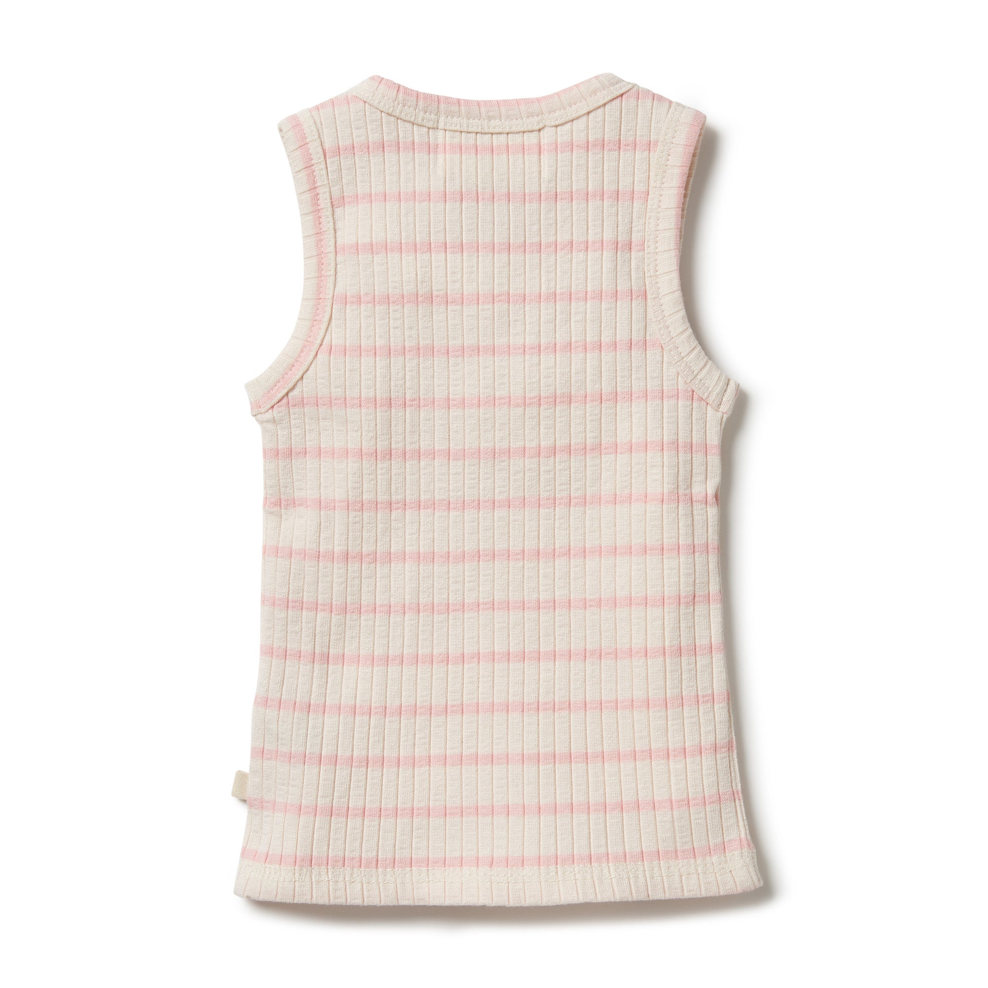 Wilson and Frenchy Organic Stripe Rib Singlet | Pink Lemonade