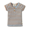 Wilson and Frenchy Organic Stripe Rib Top | Anchor Blue / Rust